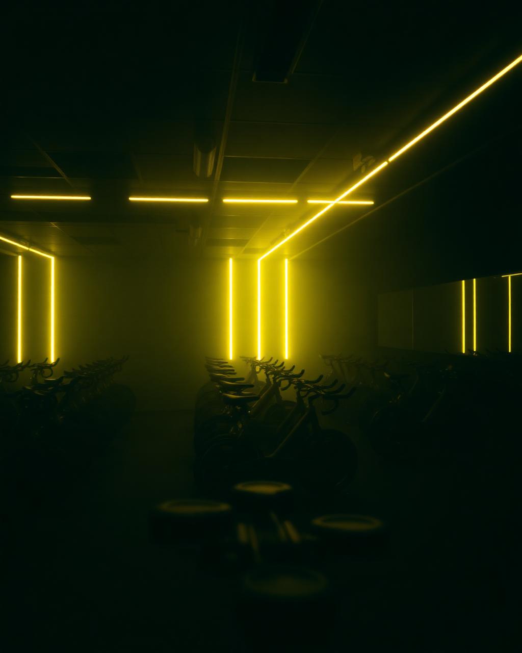 Área de Indoor Cycle da academia